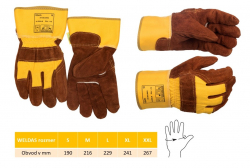 Pracovné rukavice WELDAS "LAVABROWN" s koženou dlaňou
